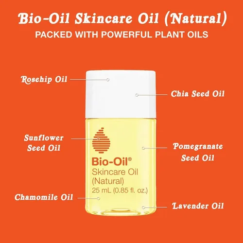 Vista 7 de Bio-Oil Suero de aceite natural para el cuidado de la piel, hidratante facial y corporal con manzanilla, rosa mosqueta y aceite de lavanda