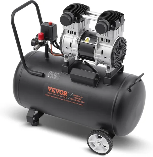 Vista 12 de VEVOR Compresor de aire de 6.3 galones, compresores de aire de 2 HP 3.35 CFM@90PSI con presión máxima de 116PSI, tanque de compresor sin aceite