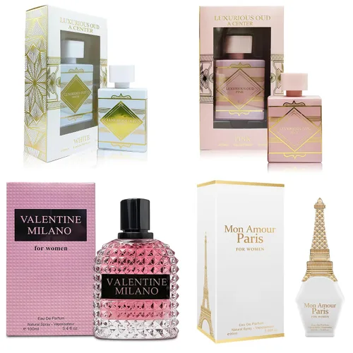 Vista 12 de A CENTER Juego de perfume de 4 piezas para mujer, set de regalo