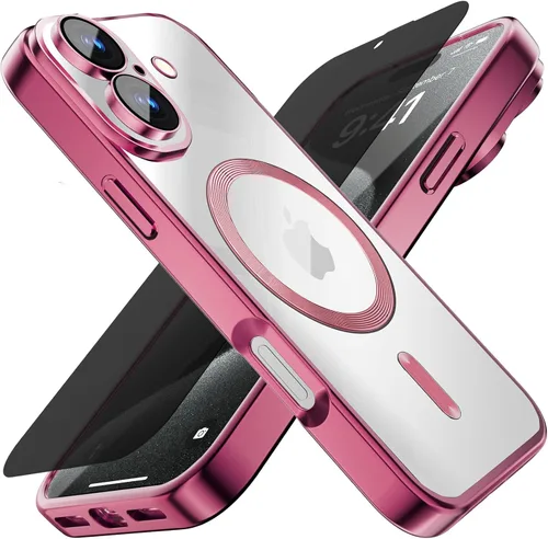 Vista 12 de Misscase Funda MagSafe compatible con iPhone 12 Pro Max con protector de lente de cámara, protección completa, funda magnética transparente