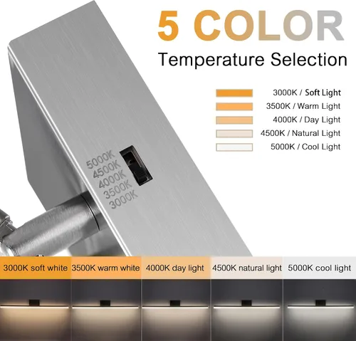 Vista 2 de Luz LED de tocador de 36 pulgadas, regulable 3000K-5000K 5CCT moderna accesorio de iluminación de tocador de maquillaje, barra de luz ajustable