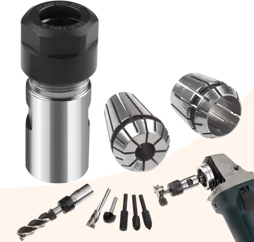 Vista 10 de Juego de eje de extensión para amoladora angular con rosca 5/8"-11, adaptador de pinzas de conversión para taladro eléctrico, accesorios