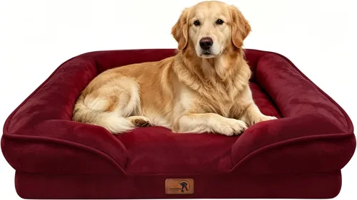 Vista 10 de Spotted Play Cama ortopédica para perros con lados, sofá cama para perros pequeños, sofá cama de espuma de apoyo para mascotas con funda extraíble