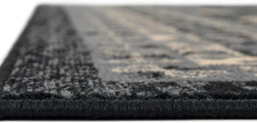Vista 5 de Unique Loom Taftan Collection - Alfombra de borde geométrico de inspiración tribal (2 pies 2 pulgadas x 3 pies, rectangular, negro/gris)
