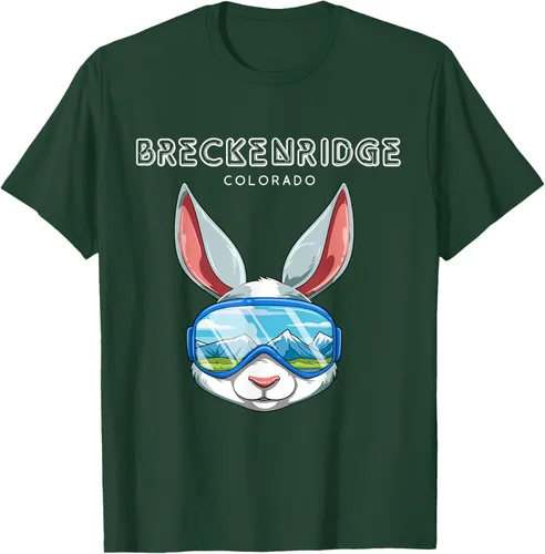 Vista 59 de Breckenridge Colorado USA - Camiseta de esquí y snowboard de conejo, Negro, S