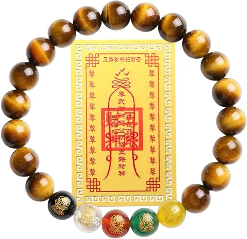 Vista 9 de Pulsera china de la riqueza y la suerte del Feng Shui para mujeres para atraer dinero, riqueza, éxito, pulseras de dinero con cuentas para mujer