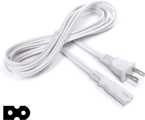 Vista 2 de THE CIMPLE CO Cable de alimentación polarizado blanco de 2 clavijas de 3 pies – Cable de alimentación de CA con enchufe cuadrado/redondo