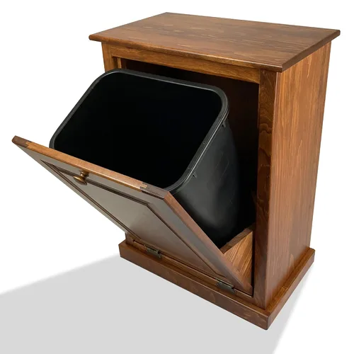 Vista 17 de Peaceful Classics Gabinete de basura – Armario escondido hecho a mano para botes de basura – Papelera decorativa para baño, papelera de oficina