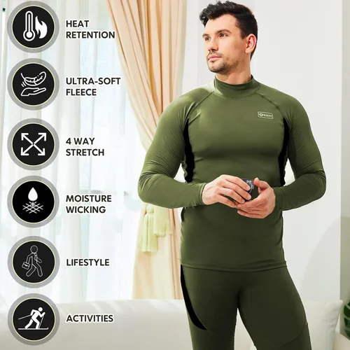 Vista 5 de romision Thermal Underwear for Men Long Johns Fleece Lined Hunting Gear Bottom Top Set Base Layer for Cold Weather XS-4XL