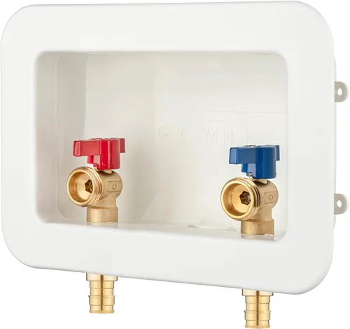 Vista 11 de Caja de salida para lavadora PEX-B con pararrayos de martillo y drenaje central, entrada de 1/2 pulgada PEX-B 1807 con lengüeta de crimpado x salida