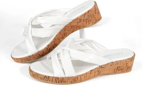 Vista 3 de ANN CREEK Sandalias de cuña para mujer, zapatos de plataforma con puntera abierta, sandalias casuales de verano, sandalias de tacón negro, sandalias