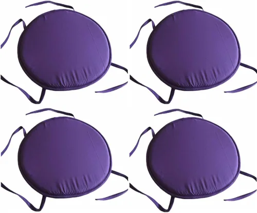 Vista 12 de Womenyiaor Juego de 4 cojines redondos para sillas para interiores y exteriores, con lazos, juego de bistró, almohadillas para sillas de comedor