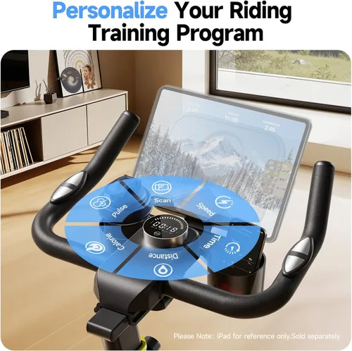 Vista 7 de YPOO Exercise Bike Adjustable Magnetic Resistance 330LBS,APP Courses