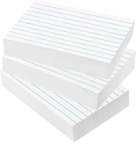Vista 11 de Goefun - Tarjetas de índice grandes forradas de 6 x 9 pulgadas, color blanco, 300 tarjetas de notas grandes, tarjetas para estudiar, recetas, notas