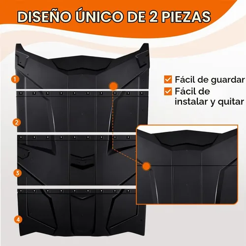 Vista 2 de X3 Cubierta Superior de Techo Duro Combinada de 4 Piezas Compatible con Can Am Maverick X3 Max X DS RS MR Turbo RR 4 Puertas 2017-2024 Accesorios