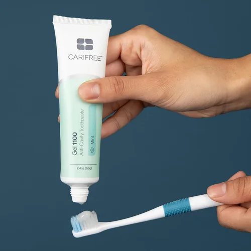 Vista 8 de CariFree Gel 1100 (menta) Pasta dental con flúor anticaries con nanohidroxiapatita, protección de esmalte, recomendado por dentistas para niños