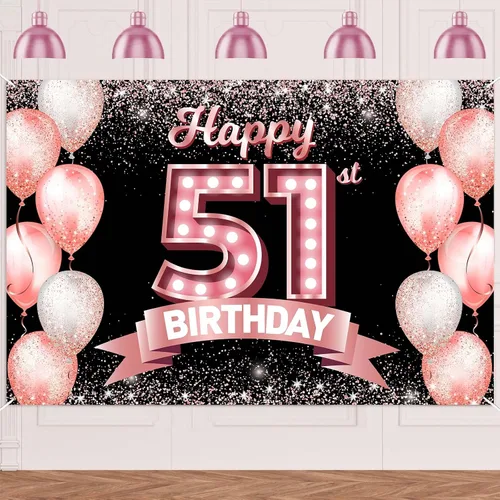 Vista 75 de Cartel de feliz cumpleaños décimo oro rosa, telón de fondo, saludos a 10 años, globos de confeti, decoración temática para niñas de 10 años