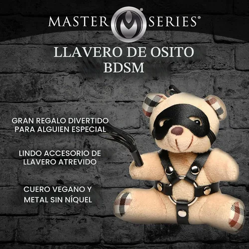 Vista 2 de Master Series Llavero de oso de peluche Beige