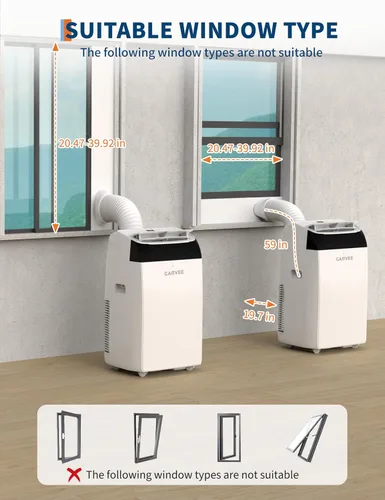 Vista 7 de Garvee Aire acondicionado portátil 3 en 1, unidad de CA de 14000 BTU