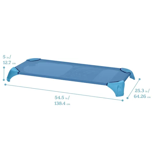 Vista 2 de ECR4Kids Stackable Cozy Cot with Storage and Name Tags, 6-Pack, Powder Blue Azul polvoriento