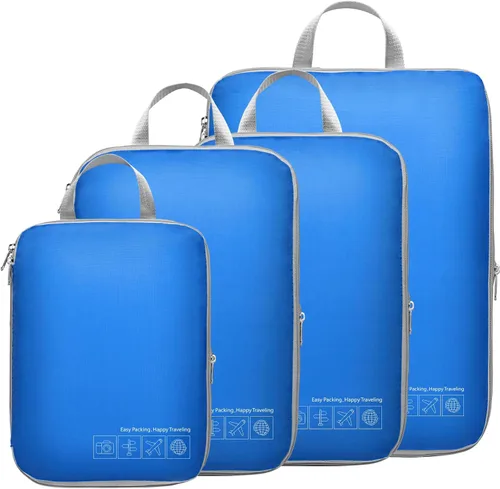 Vista 14 de Cambond - Cubos de compresión para viajes de mujer - Bolsas de viaje expandibles, organizadores de equipaje, esenciales de viaje, cubos de 01 Sandía