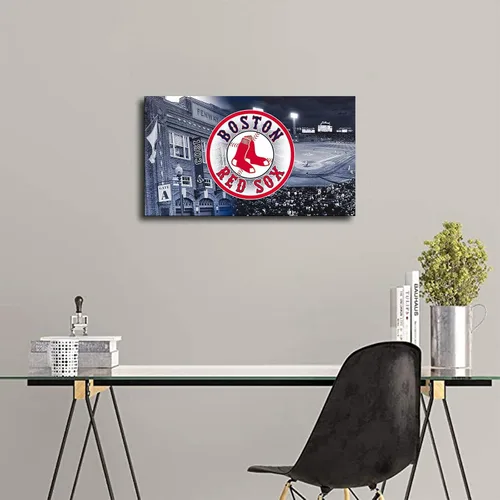 Vista 5 de Póster de béisbol de Boston Red Sox de béisbol, lienzo deportivo, diseño de arte de pared, decoración del hogar (sin marco, 16 x 24 pulgadas)