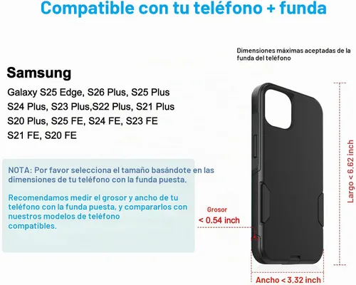 Vista 2 de ykooe Funda de nailon resistente compatible con iPhone 16/15/14/13/12 Pro Max & Plus, 17 modelos Air, Galaxy S24/S23/S21/S20 FE soporte para Negro