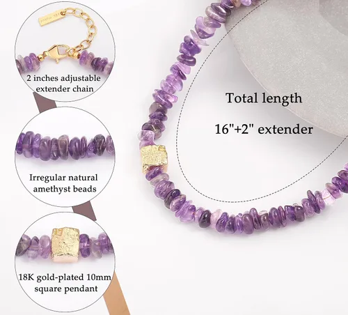 Vista 4 de PERNNLA PEARL Collar con cuentas de cristal de malaquita para mujer, lindo colgante de margarita dorada, gargantilla para niña, joyería bohemia