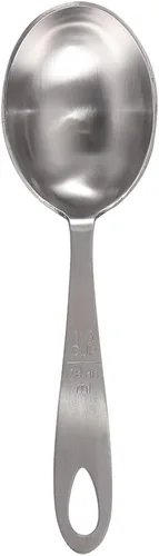 Vista 5 de Lindy's MPC4 - Juego de cucharas medidoras de acero inoxidable de 4 piezas, plata, 9 pulgadas de largo