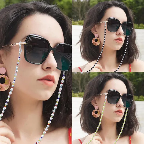 Vista 4 de Cadena multifuncional para gafas elegante soporte para gafas, collar y cordón para máscara para mujeres de moda