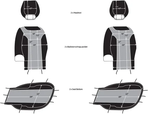Vista 5 de CarsCover Fundas personalizadas para Toyota Tundra Pickup Truck 2014-2020, fundas de asiento delantero de automóvil, fundas de neopreno