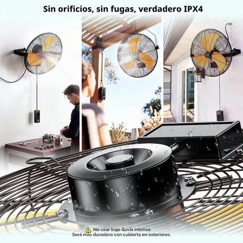 Vista 6 de CAMMOO Ventilador de montaje en pared de 18 pulgadas con cubierta Oxford