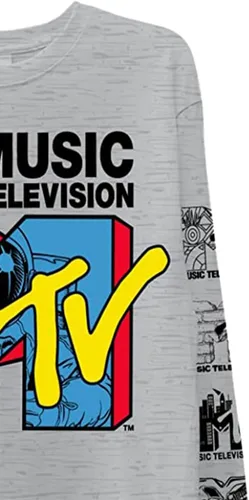 Vista 5 de MTV Mens Classic Logo Men's Long Sleeve T-Shirt
