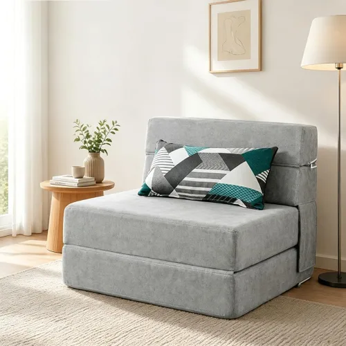 Vista 14 de ANONER Sofá cama plegable de espuma viscoelástica con almohada, tamaño Verde oscuro