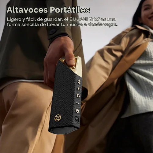 Vista 4 de Altavoz Bluetooth inalámbrico portátil, altavoz portátil IPX7 impermeable Negro dorado