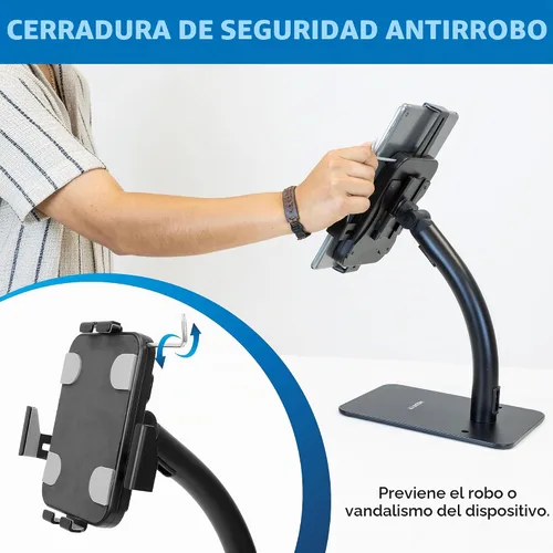 Vista 4 de Mount-It! - Soporte antirrobo para quiosco para tableta, universal, color negro Soporte para tablet POS para iPad de 7.9 a 11 pulgadas y tabletas