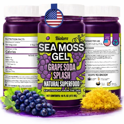 Vista 9 de Biolore Cherry Pie - Gel de musgo marino de 16 onzas, sin azúcar añadido, vegano, fabricado en Estados Unidos, superalimento de musgo marino