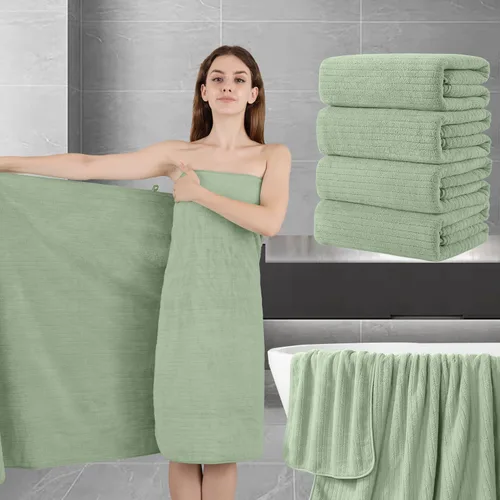 Vista 37 de Juego de toallas de baño de 8 piezas 2 toallas de baño grandes de gran tamaño, 2 toallas de mano y 4 paños Juego de toallas de baño ultrasuaves