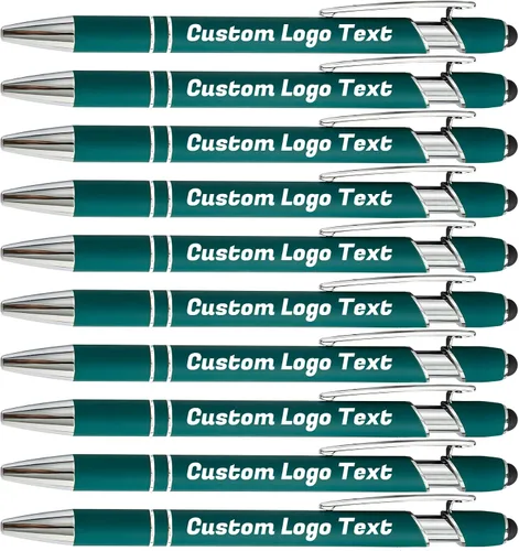 Vista 22 de Bolígrafos personalizados con nombre, texto, logotipo, bolígrafo personalizado para eventos de oficina de negocios con lápiz óptico para pantalla