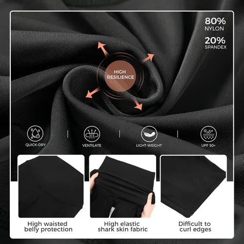 Vista 3 de Buauty Pantalones cortos de maternidad para mujer con bolsillos sobre el vientre, yoga, correr, atletismo, embarazo, pantalones cortos de descanso