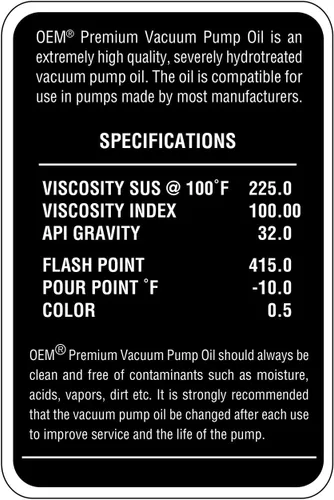 Vista 6 de OEMTOOLS 24399 - Aceite de bomba de vacío, 8 onzas, hidrotratado, accesorio de herramienta de cambio de aceite al vacío de 8 onzas, ampliamente