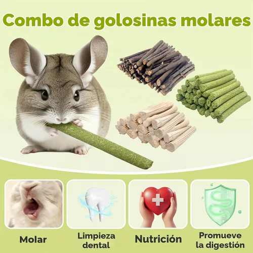 Vista 2 de Dulce bambú 8.82 oz madera molar natural golosinas juguetes para animales pequeños, conejos, conejos, hámster, rata, chinchillas