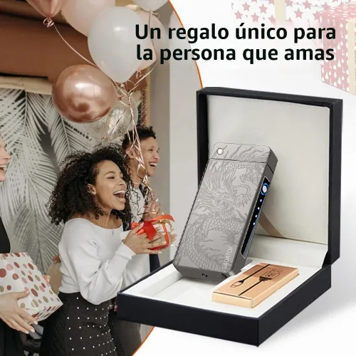 Vista 5 de GADATOP Encendedor de llama de plasma Dragon Arc - Encendedor eléctrico recargable por USB a prueba de viento para vela (negro)
