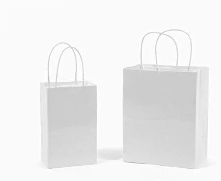 Vista 4 de 12 bolsas sólidas de papel Kraft, S, Blanco, 12
