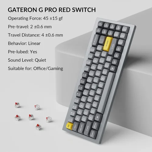 Vista 7 de Keychron Teclado mecánico personalizado Q7 70 de diseño QMKVIA macro programable con interruptor rojo Gateron G Pro intercambiable en caliente