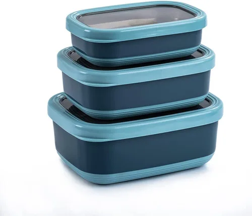 Vista 9 de Lille Home Fiambrera de acero inoxidable premium con exterior antideslizante, juego de 3, 15.9 oz, 30.4 oz, 1,4 L, a prueba de fugas, libre de BPA