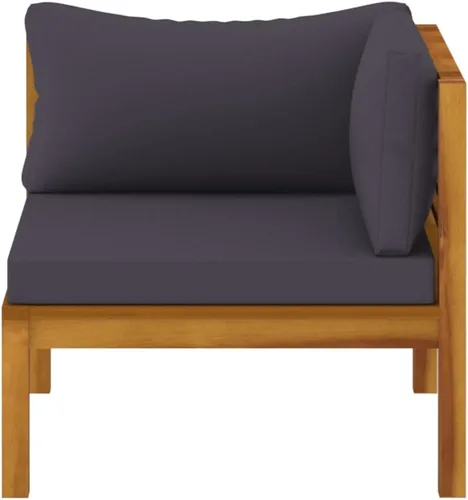 Vista 7 de Juego de 5 piezas para patio con cojín, juego de muebles de sofá, resistente a la intemperie, adecuado para uso en exteriores, requiere montaje Gris