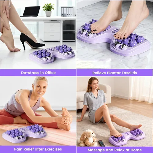 Vista 4 de Rodillo masajeador de pies para alivio de la fascitis plantar, terapia de acupresión de doble pie para aliviar el dolor, aliviar el estrés y mejorar