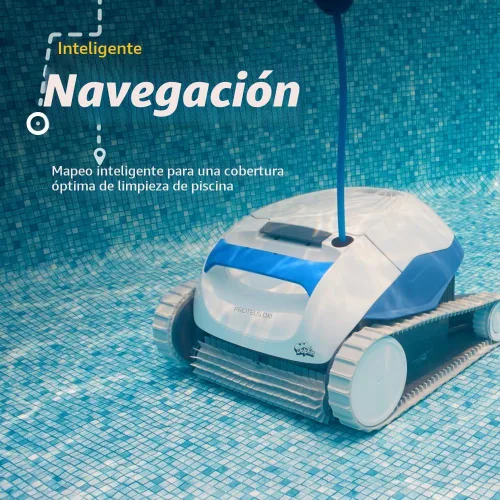 Vista 3 de Dolphin Proteus DX1 - Aspiradora robótica automática para piscinas, cepillo de limpieza activo, acceso a filtros de carga superior, ideal