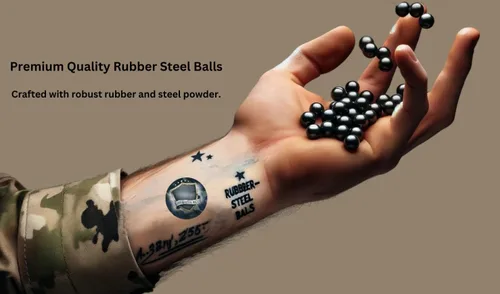 Vista 8 de 100 bolas de acero de goma dura de alta calidad, tipo S, bolas de paintballs de 0.25 oz. munición pesada para pistolas de entrenamiento de defensa